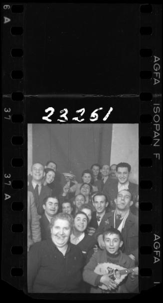 Large group of residents laughing and smiling for the camera