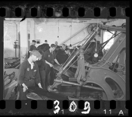 Men working in the leather factory