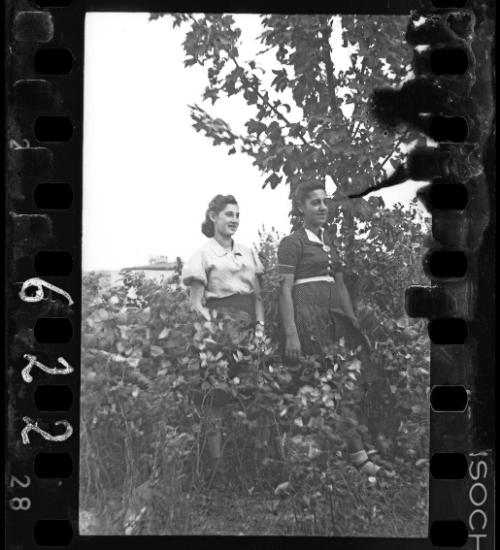 Two young women in the garden