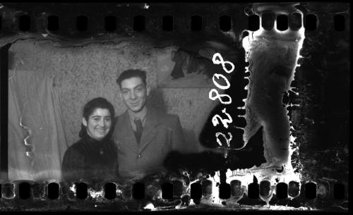 Portrait of a couple at a wedding in the ghetto