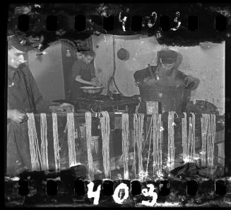 Workers at a mattress factory