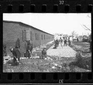 Men working on a road in the ghetto