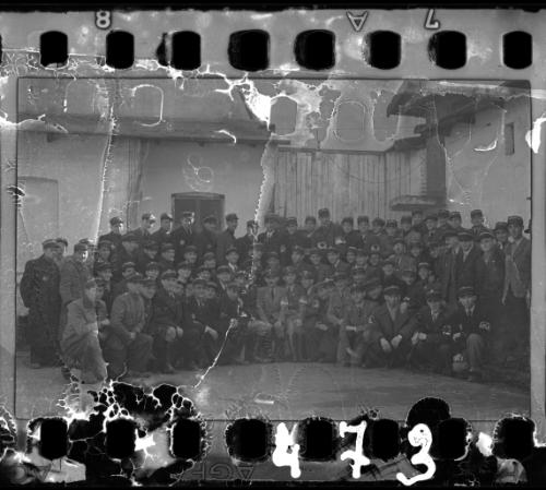 Large group portrait of Jewish police