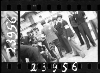 Assembly of ghetto police preparing to deport residents