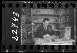 Administrator at his desk in the bakery
