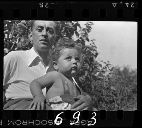 A man with a baby (close up)