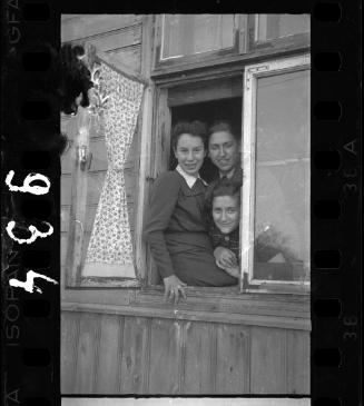 Family looking out the window