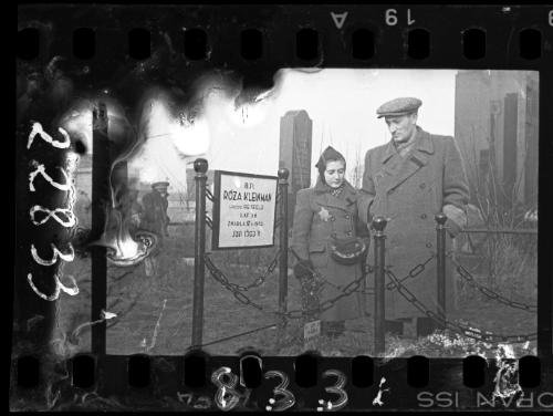 Residents in the ghetto cemetery