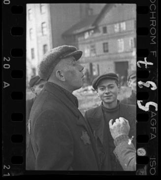 Residents gathered in the street