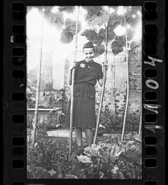 A young woman in a garden