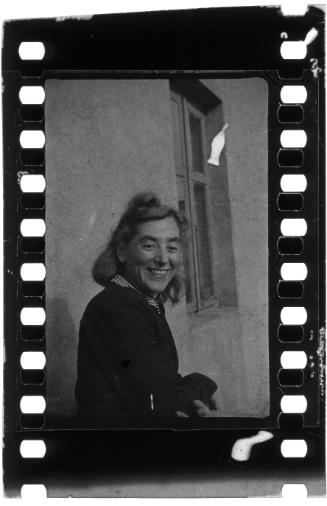 Portrait of Stefania Schoenberg beside a window