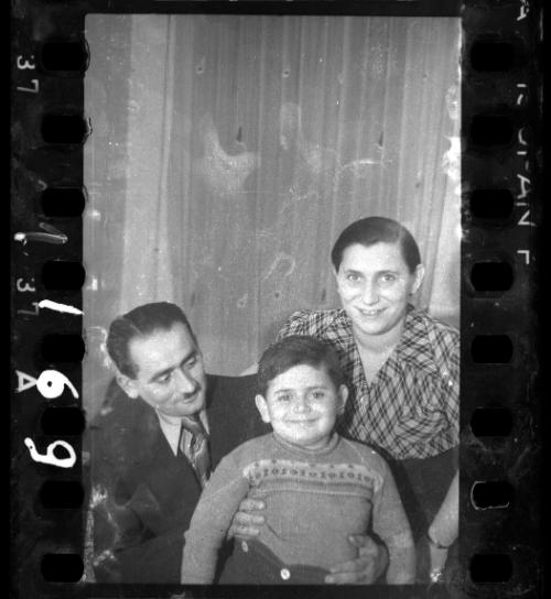 Portrait of family of three