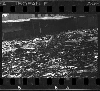 View of rubble left behind in the ghetto after massive deportation