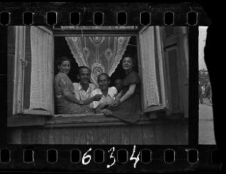 Family looking out the window