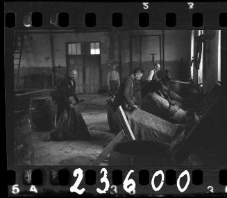 Men working in the leather factory