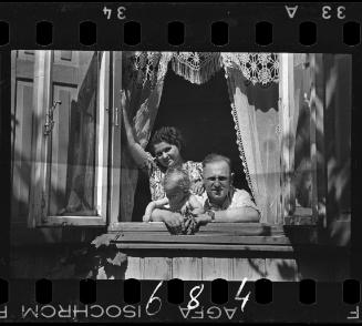 Family looking out the window