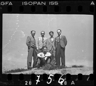 Five male ghetto residents posing