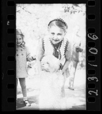 Portrait of a girl with her dog