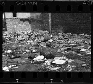 View of rubble left behind in the ghetto after massive deportation
