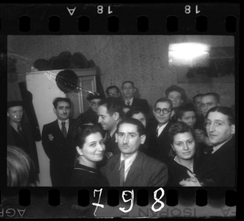Residents dancing during a wedding reception in the ghetto