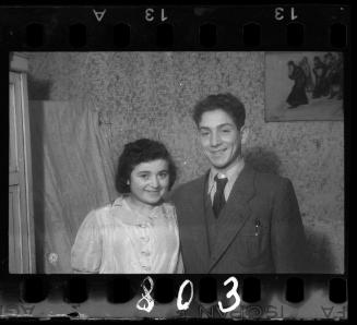 Portrait of a young couple at a wedding in the ghetto
