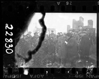 Residents gathered in the ghetto cemetery