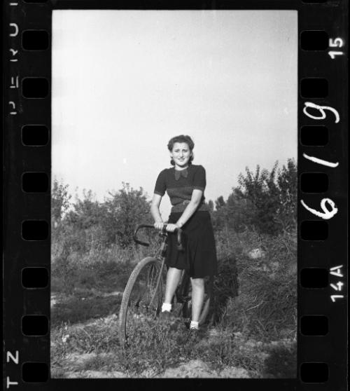 Young girl on a bike