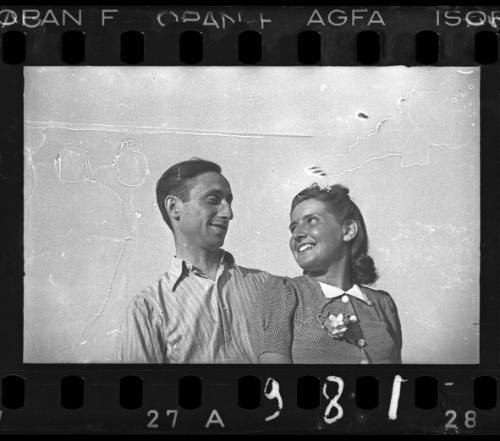 Couple looking at each other