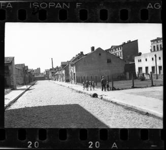 Children walking down the street in the ghetto