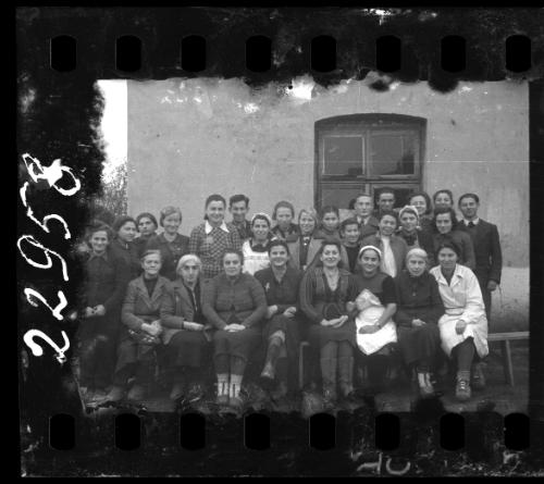 Group portrait of hospital staff, outside