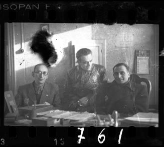 Transport Department administrator, Mr. Elefant (left), with members of the ghetto administration