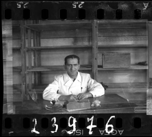 Administrator at his desk in the bakery