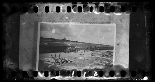 Copy of a photograph depicting a train station