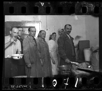 Managers and workers in the hospital kitchen