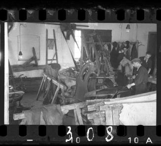 Men working in the leather factory