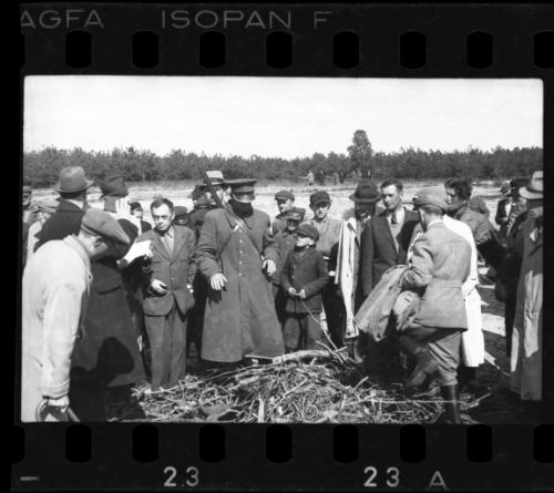 Officials and residents after liberation