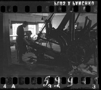 Man working in the leather factory