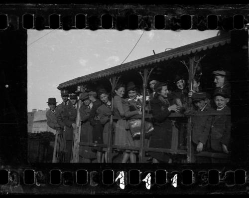 Jewish policemen and residents on tram