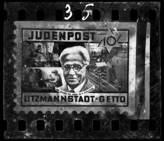 A suggested design for a postage stamp to be issued by the Judenrat in the Lodz Ghetto, designed by Henryk Ross