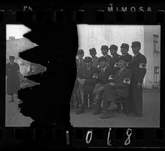 Group portrait of Jewish policemen in the ghetto