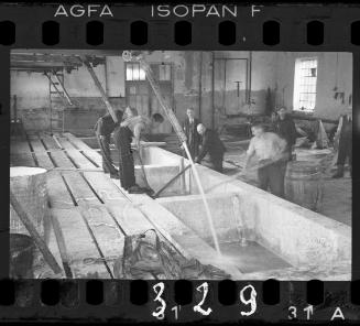 Men working in the leather factory