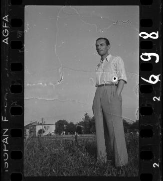 Man posing in the field