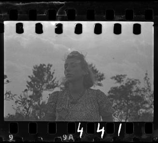 Portrait of Stefania Schoenberg with trees in the background
