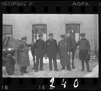 Workers of the Transport Department, with horses