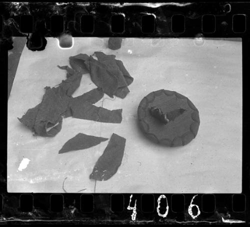 A hat produced at a local fabric factory