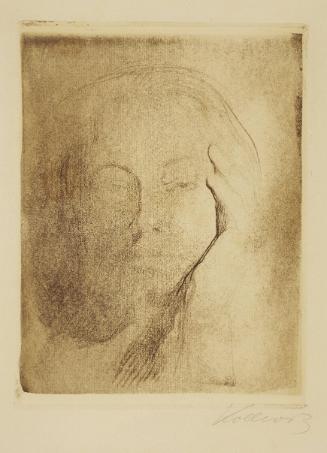 Selbstbildnis mit aufgestützter Hand