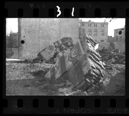 Ruins of synagogue on Wolborska Street, destroyed by the Germans in 1939
