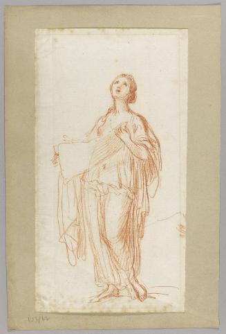 A Standing Female Figure standing full-length, holding a book