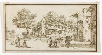 Village with a Group of Figures, after Israel Silvestre