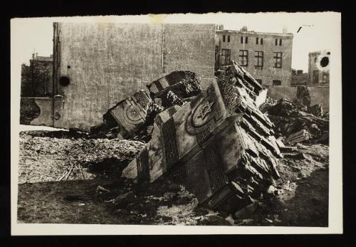 Ruins of the synagogue on Wolborska Street, destroyed by the Germans in 1939